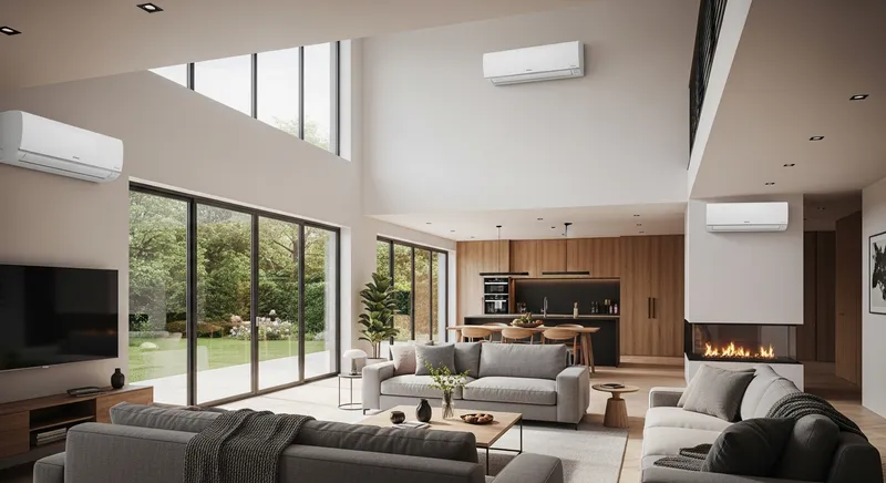 Установка мульти-сплит Haier в загородном доме, Одинцово Мульти-сплит-система Haier на 3 комнаты в частном доме, Одинцово — монтаж с штроблением стен и прокладкой трасс